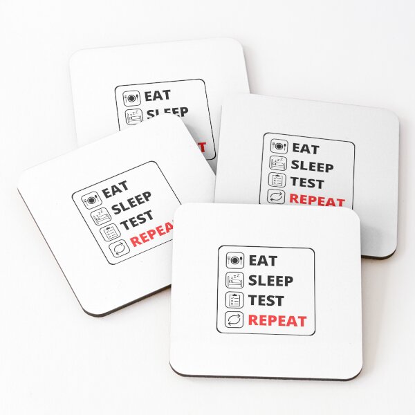 Item preview, Eat Sleep Test Repeat - Life of a QA Engineer (with border) designed and sold by OlivDesignsCo.