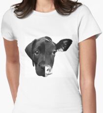 Speciesism Cow Dog Split Face Women's Fitted T-Shirt