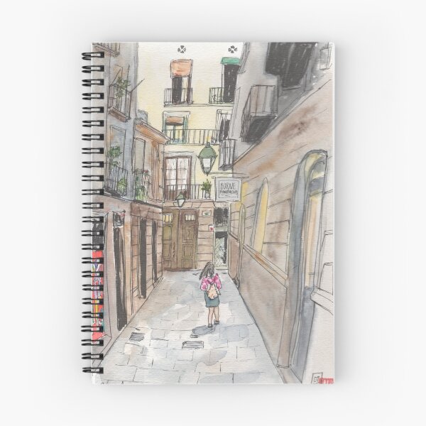 Item preview, An urban sketch in Barcelona's El Born neighborhood designed and sold by Jennie Kessinger.