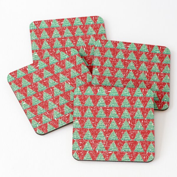Item preview, Vintage Retro Worn | Pine Trees In a Forest | Christmas Trees | Repeating Pattern | Red designed and sold by NoirOwned.