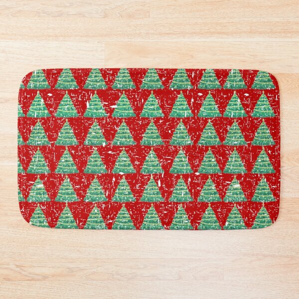 Item preview, Vintage Retro Worn | Pine Trees In a Forest | Christmas Trees | Repeating Pattern | Red designed and sold by NoirOwned.