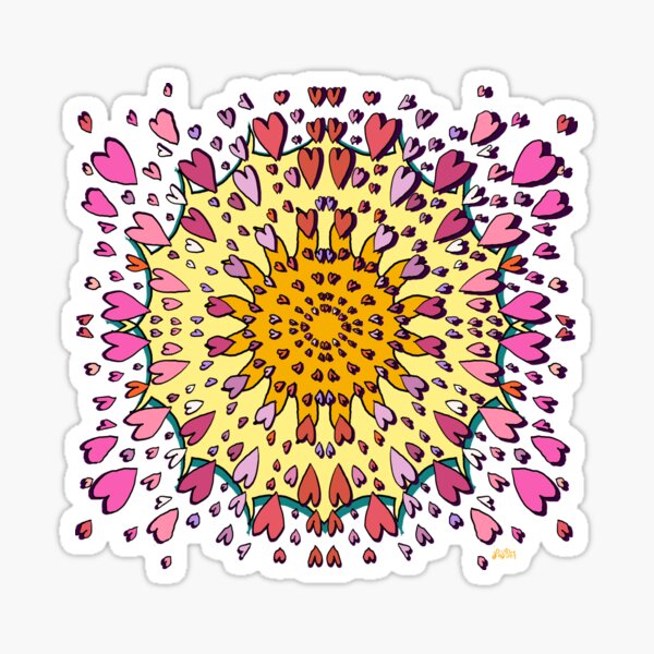 Heartsplosion - A beautiful explosion of hearts filled with love Sticker