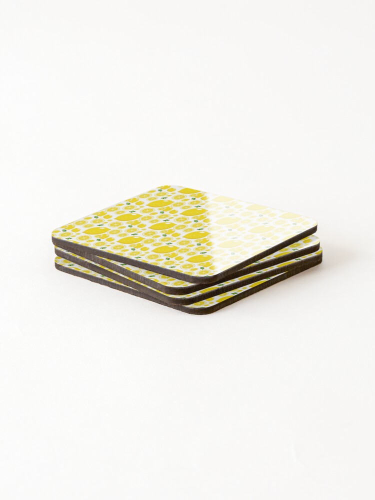 Thumbnail 4 of 5, Coasters (Set of 4), Lemon Patterns designed and sold by spaceopy.