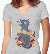 Keep Going Women's Fitted V-Neck T-Shirt