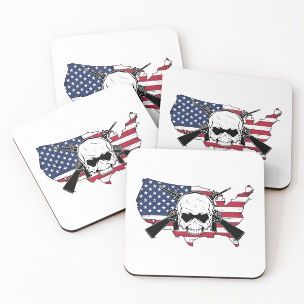 Item preview, American Flag Skull , Map of America, Cross Rifle Skull Gifts designed and sold by ARTsPlural.