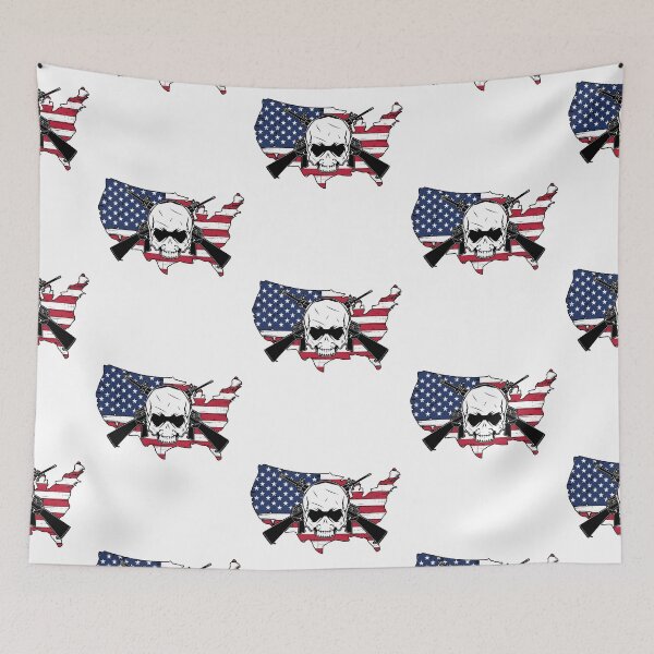 Item preview, American Flag Skull , Map of America, Cross Rifle Skull Gifts designed and sold by ARTsPlural.