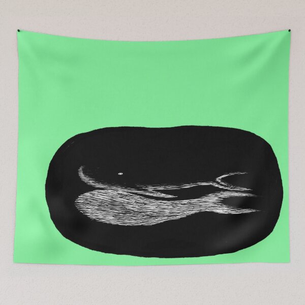 Item preview, Whale Dream Meditative Illustration black & white by Ungomario designed and sold by ungomario.