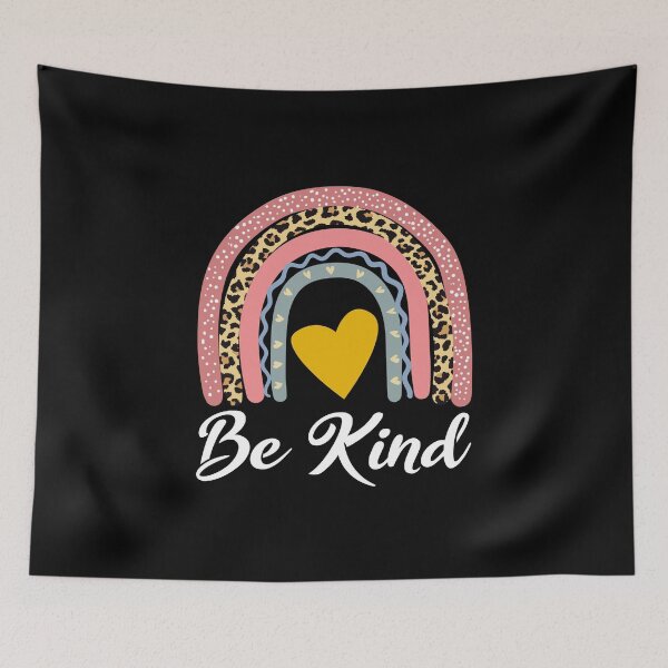 Item preview, Be kind leopard rainbow pattern colorful heart design  designed and sold by Decconer.