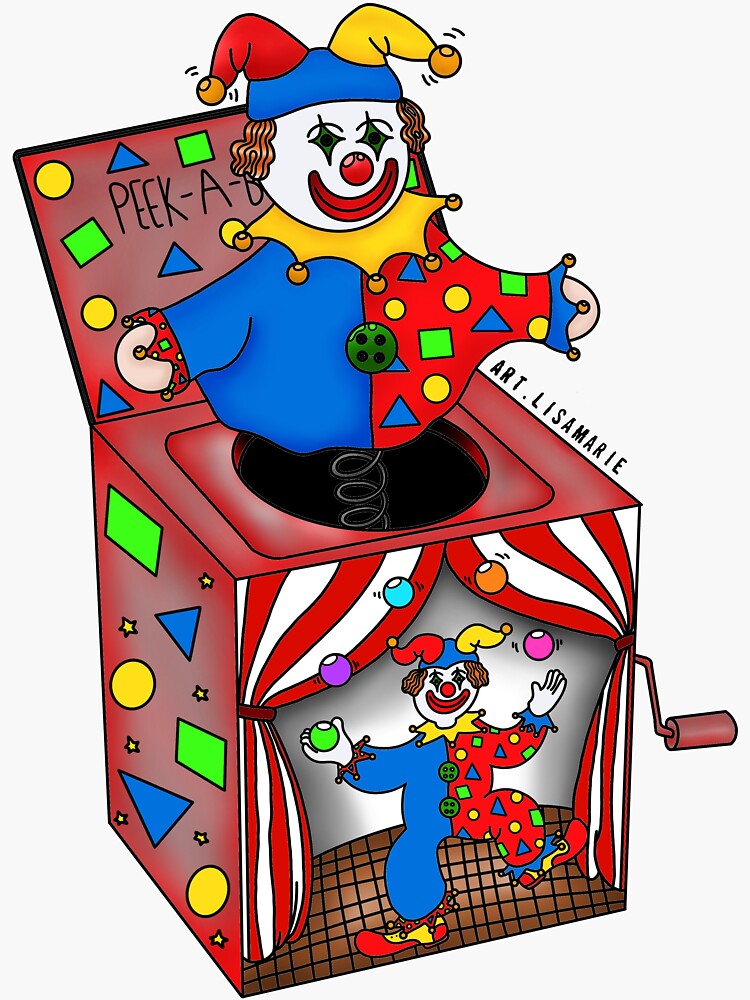 "Jack-In-The-Box (Coloured)" Sticker for Sale by artlisamarie | Redbubble