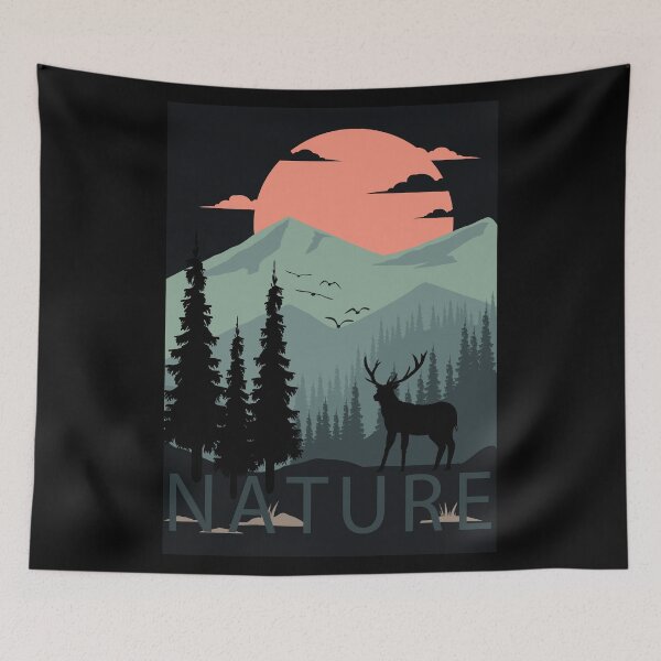 Item preview, Midnight Nature Mountains Moon Forest Wildlife designed and sold by scooterbaby.