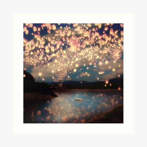 Love Wish Lanterns Art Print