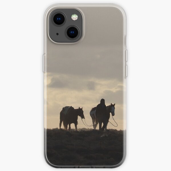 Silhouette of horses iPhone Soft Case