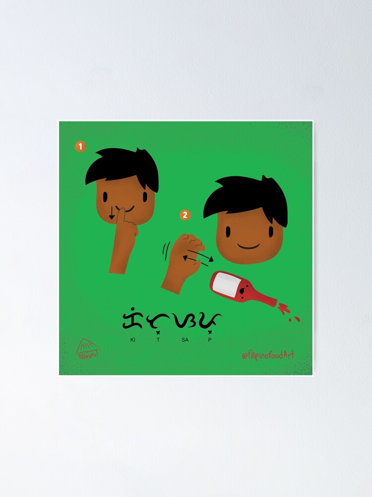 "Ketchup in Filipino Sign Language or FSL and Baybayin" Poster by