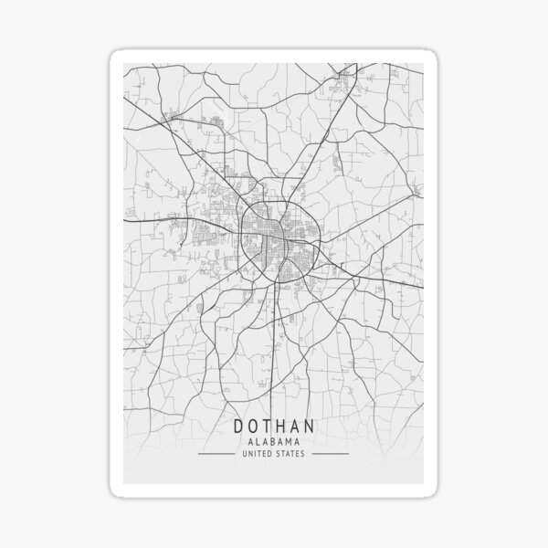 Dothan - Alabama - US Gray City Map Sticker