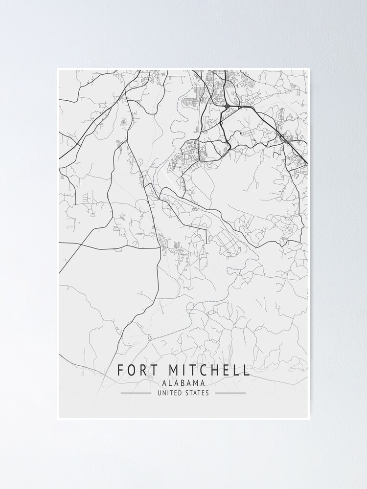 "Fort Mitchell Alabama US Gray City Map" Poster for Sale by