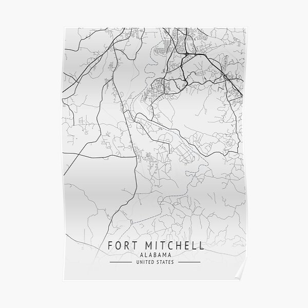 "Fort Mitchell Alabama US Gray City Map" Poster for Sale by