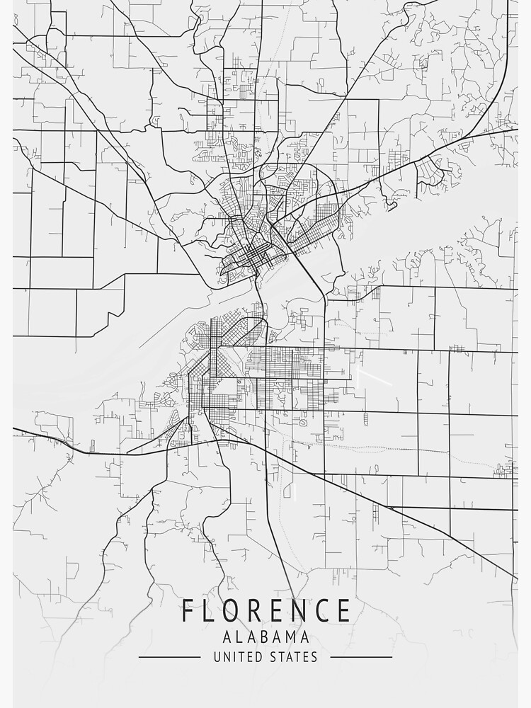 "Florence Alabama US Gray City Map" Sticker for Sale by ctmapprint