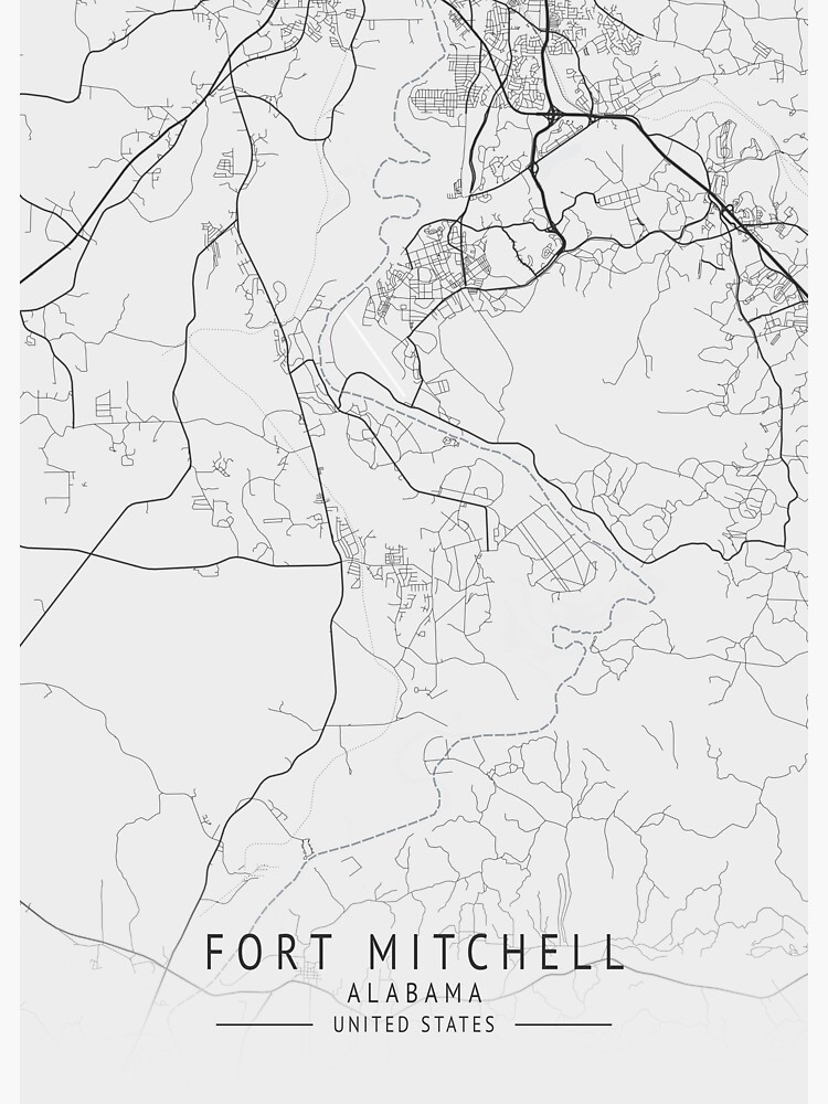 "Fort Mitchell Alabama US Gray City Map" Sticker for Sale by