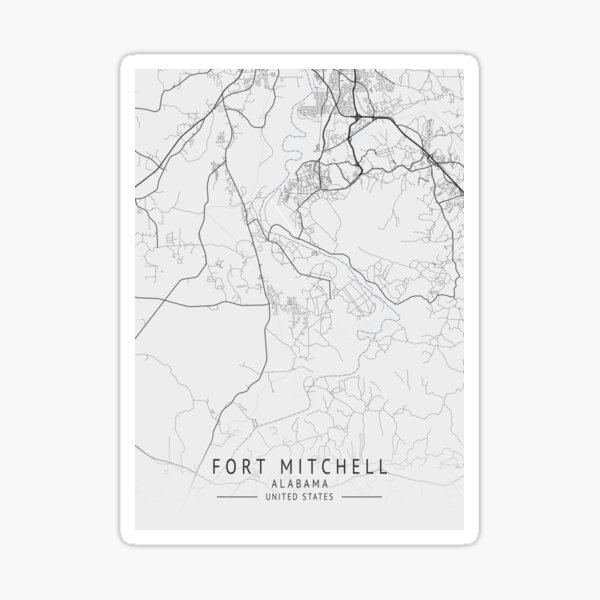 "Fort Mitchell Alabama US Gray City Map" Sticker for Sale by