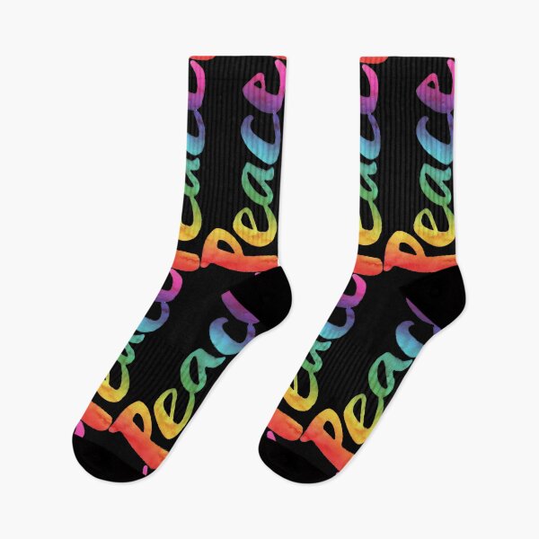 Item preview, PEACE Lettering 60s Hippie Watercolor Tie-Dye Fashion designed and sold by 26-Characters.