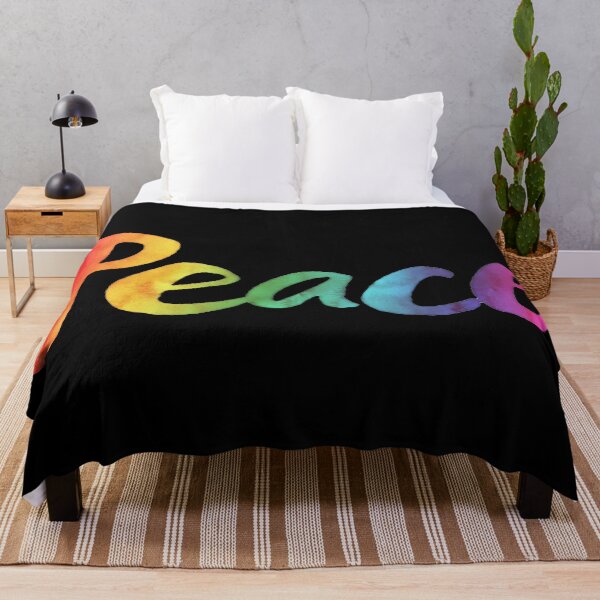 Item preview, PEACE Lettering 60s Hippie Watercolor Tie-Dye Fashion designed and sold by 26-Characters.