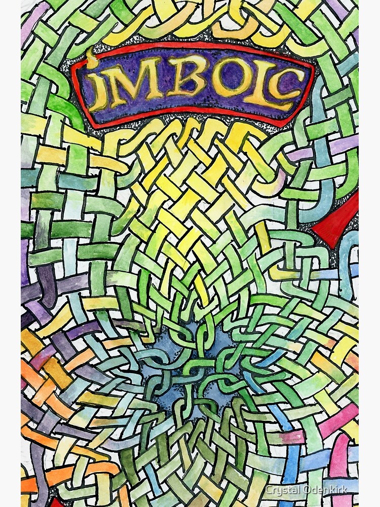 Thumbnail 2 of 2, Greeting Card, Imbolc with Knotwork Background designed and sold by Crystal Odenkirk.