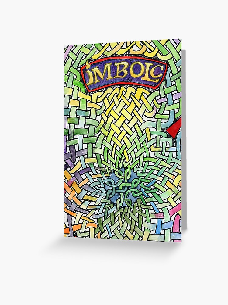 Thumbnail 1 of 2, Greeting Card, Imbolc with Knotwork Background designed and sold by Crystal Odenkirk.