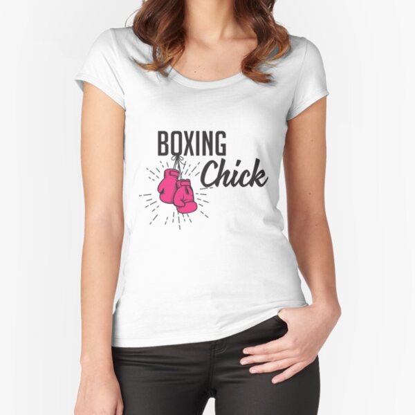 Polluelo del boxeo Camiseta entallada de cuello ancho