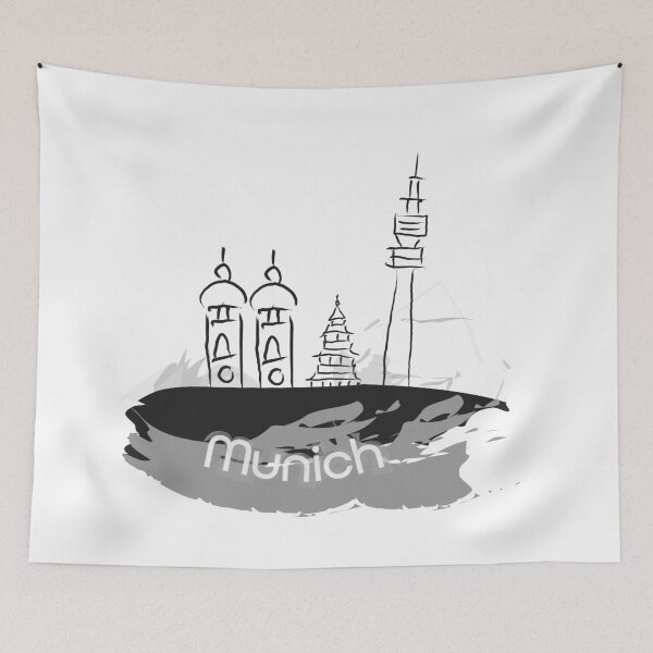 Item preview, Munich - Germany - Design in grayscale designed and sold by Lokalpatrioten.