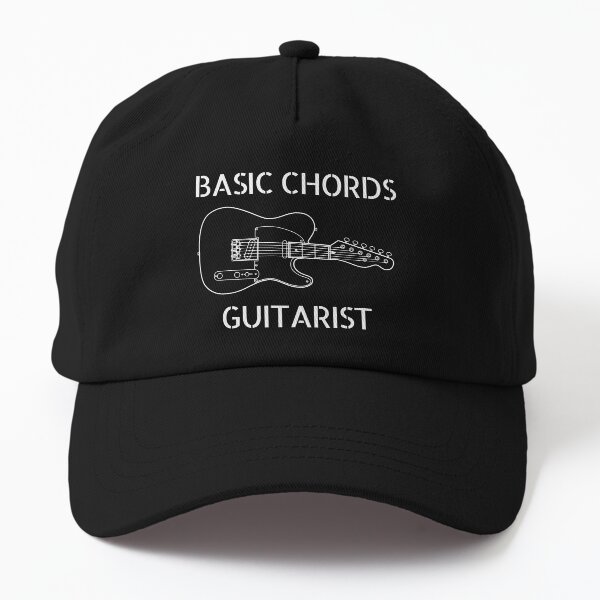 "Basic Chords Guitarist Three Frets TStyle Guitar Outline" Cap for