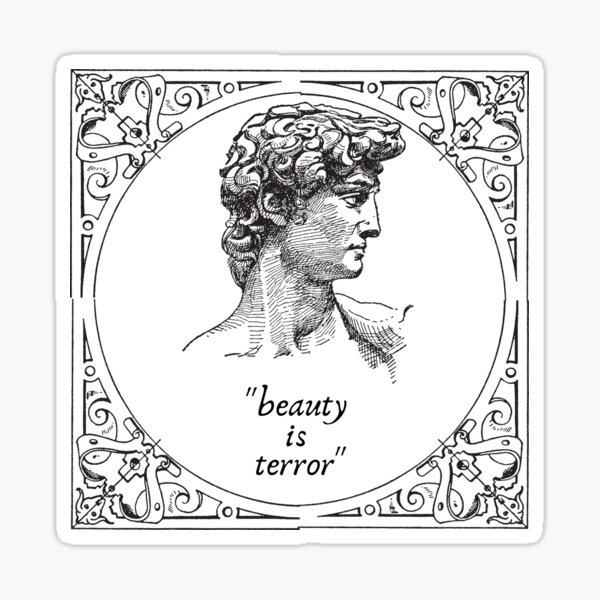Vista previa del artículo con la obra «La belleza es terror», diseñado y vendido por perrrsephone.