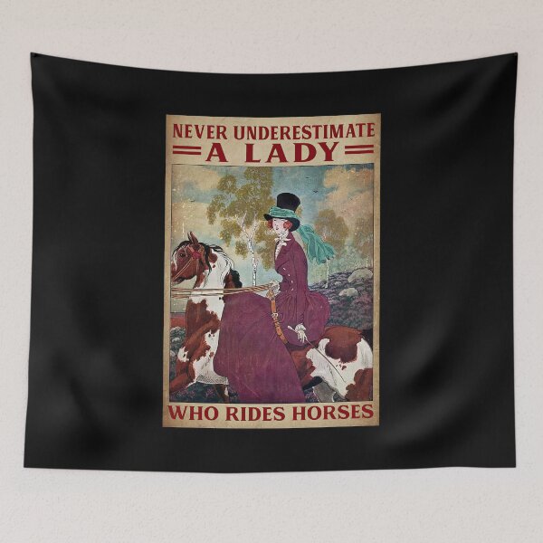 Item preview, Never Underestimate A Lady Who Rides Horses - Woman Riding Horses designed and sold by hippololocc.