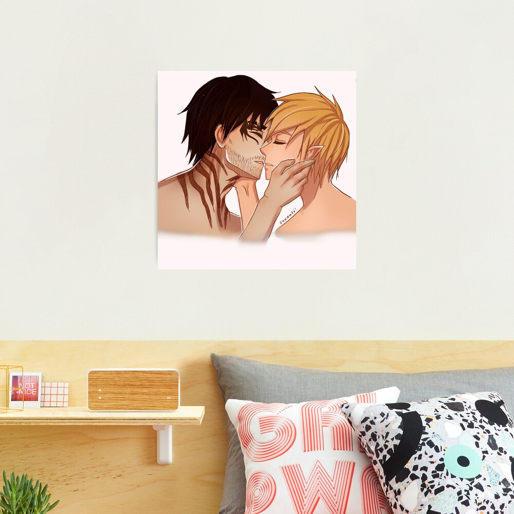 Lámina fotográfica for Sale con la obra «Besos - BL Yaoi» de Kouanto |  Redbubble