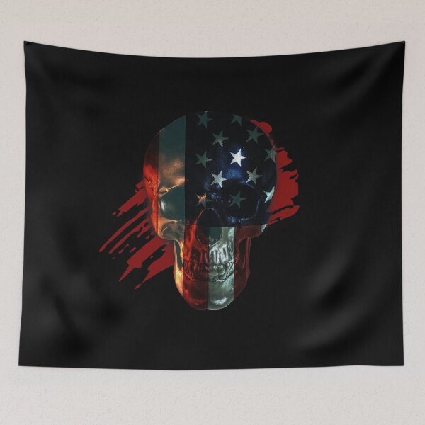 Item preview, American Flag Skull designed and sold by quarantineshop.