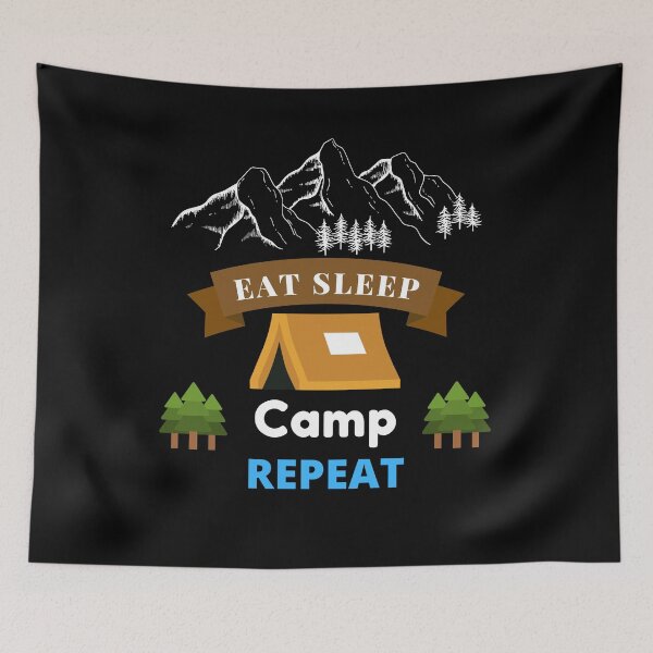 Artikelvorschau, Eat Sleep Camp-Wiederholung entworfen und verkauft von Water Flick.