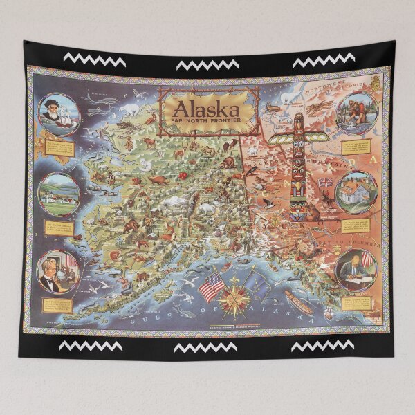 Item preview, Alaska Map Map, Travel and Explore designed and sold by Mauswohn.