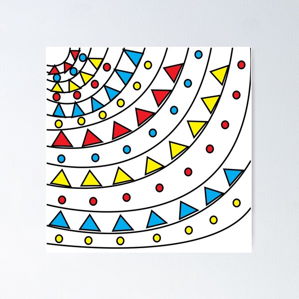 Item preview, Geometric Colorful Circle Triangle Curve Lines Art designed and sold by Nisha Prabhu.