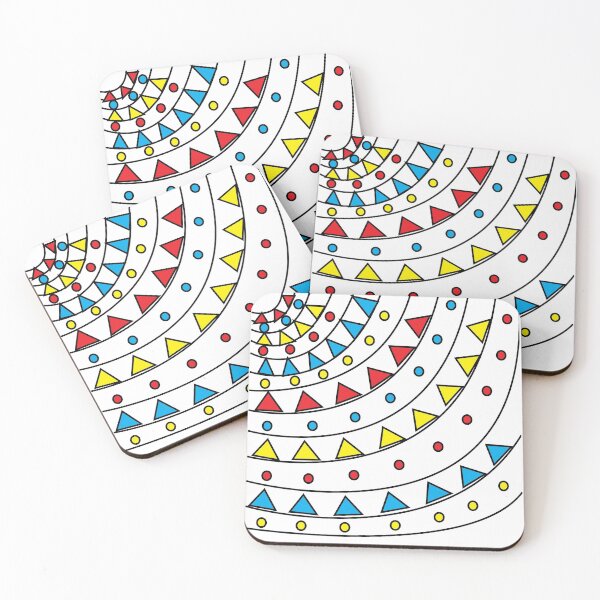 Item preview, Geometric Colorful Circle Triangle Curve Lines Art designed and sold by Nisha Prabhu.
