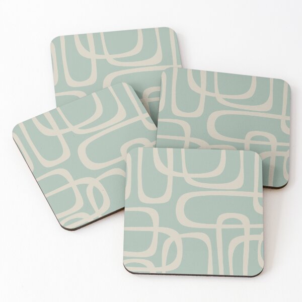 Item preview, Fine Loops Mid-Century Modern Minimalist Vintage Celadon Blue and Buff designed and sold by kierkegaard.