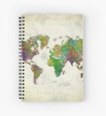 Cuaderno de espiral Color del mapa mundial