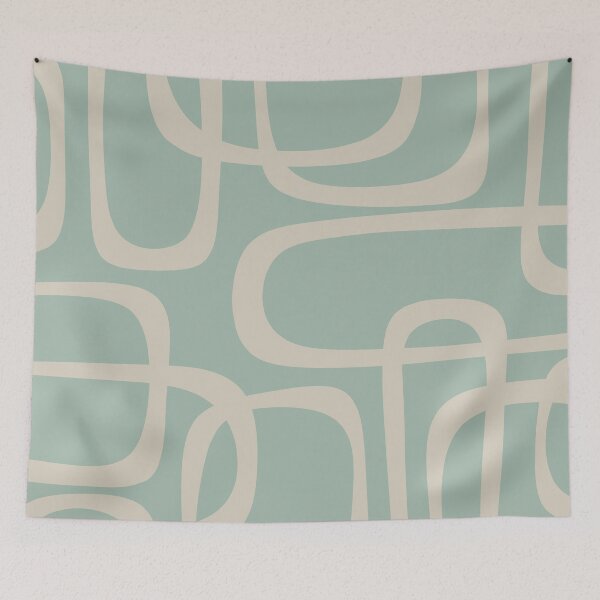 Item preview, Fine Loops Mid-Century Modern Minimalist Vintage Celadon Blue and Buff designed and sold by kierkegaard.