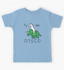 To The Disco (Unicorn Riding Triceratops) Kids T-Shirt
