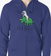 To The Disco (Unicorn Riding Triceratops) Zipped Hoodie