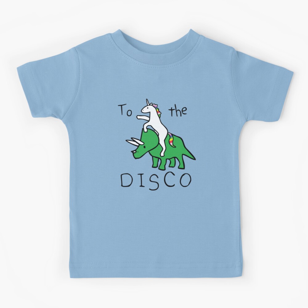 To The Disco (Unicorn Riding Triceratops) Kids T-Shirt