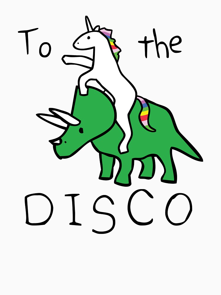 To The Disco (Unicorn Riding Triceratops) by jezkemp
