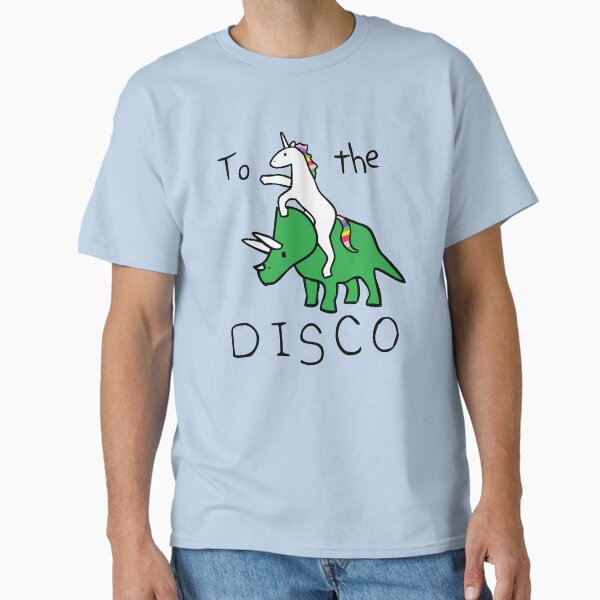 Item preview, To The Disco (Unicorn Riding Triceratops) designed and sold by jezkemp.