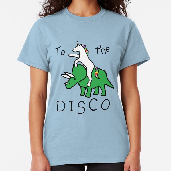 To The Disco (Unicorn Riding Triceratops) Classic T-Shirt