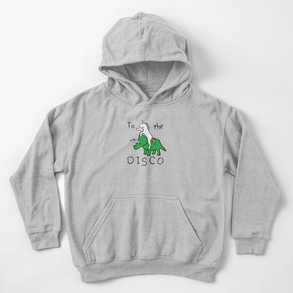 To The Disco (Unicorn Riding Triceratops) Kids Pullover Hoodie