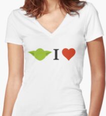 Yoda I Love Women's Fitted V-Neck T-Shirt