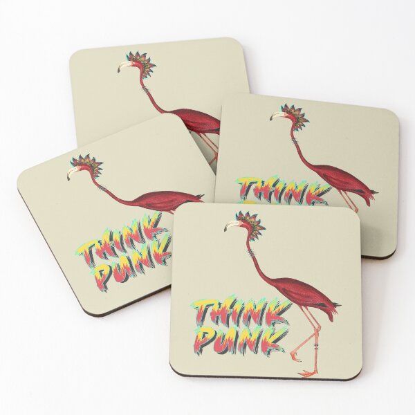 Item preview, Flamingo with mohawk & spiked collar THINK PUNK designed and sold by 99vectors.